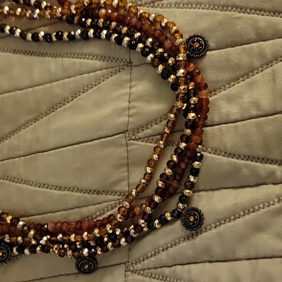 Pretty Cookie Lee necklace with 4 strands in Amber, Bronze and Shiny Gold colors - Picture 8 of 8